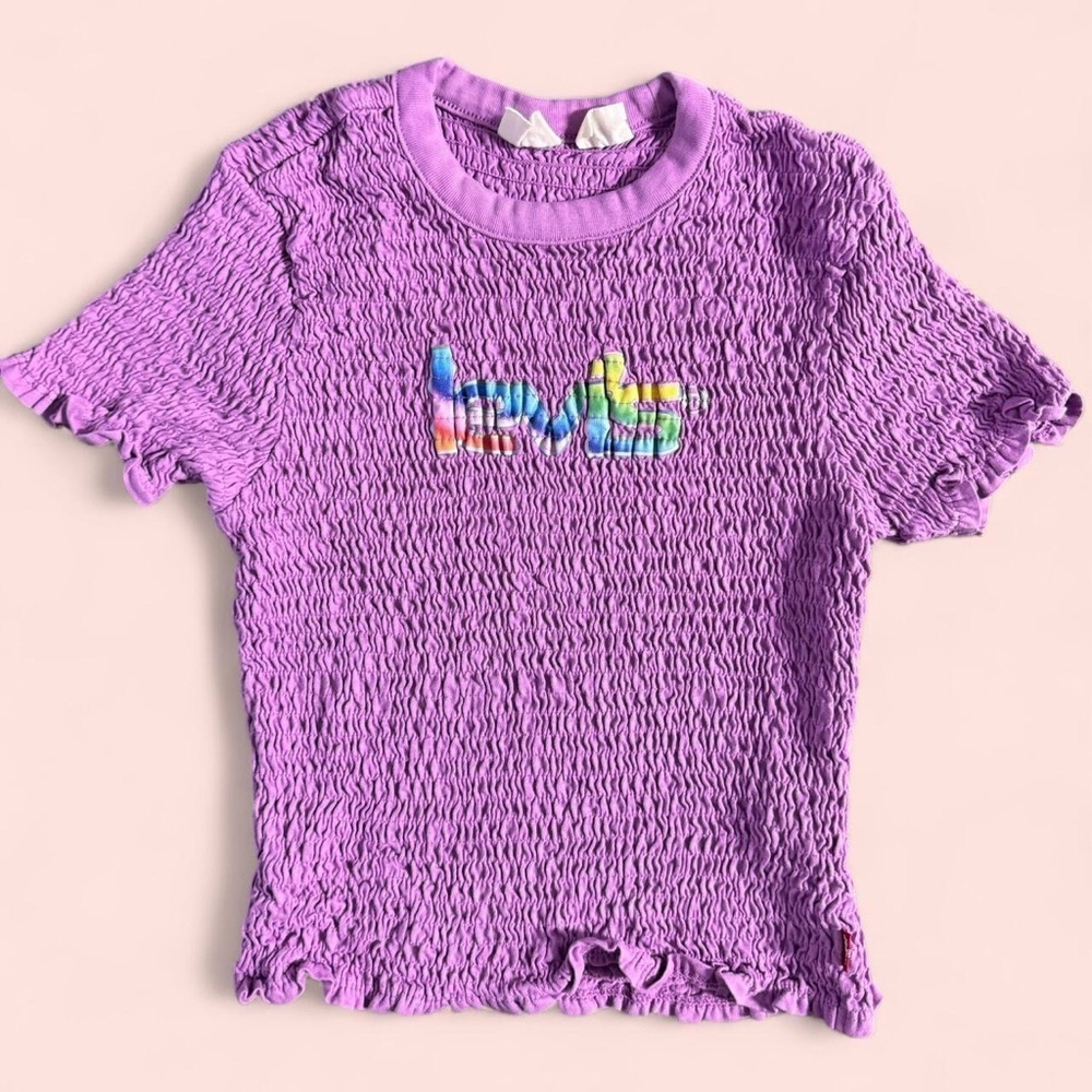 Levi's Purple Stretchy Crop Top - Picture 3 of 5